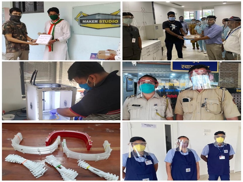 Preparation of Protective Face Shields for front line Corona Warriors 2