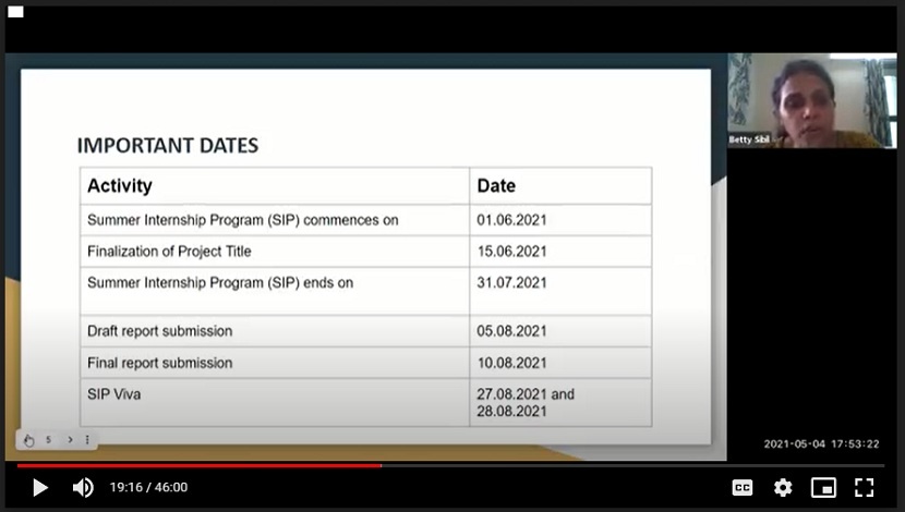 workshop on orientation for summer internship program research project 3