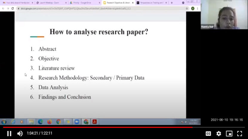 workshop on research objectives and review of literature 4