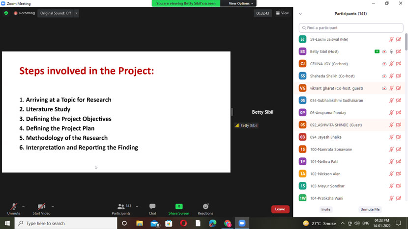 workshop on semester iv research projects 10
