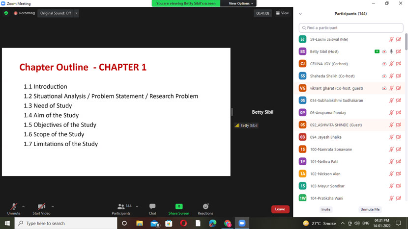 workshop on semester iv research projects 12