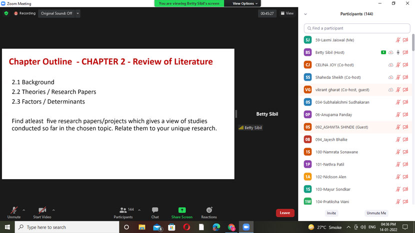 workshop on semester iv research projects 13