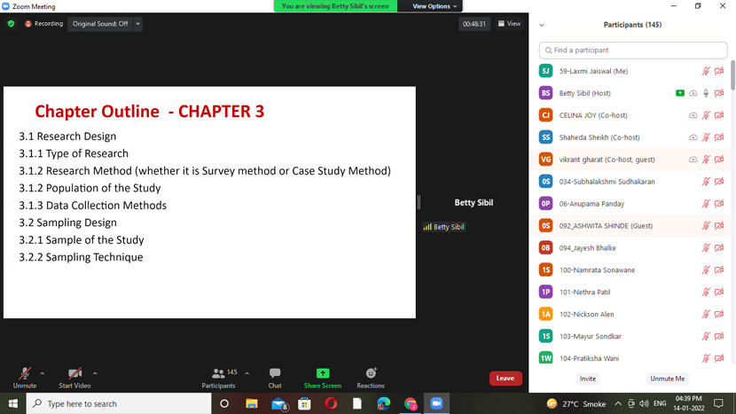 workshop on semester iv research projects 14
