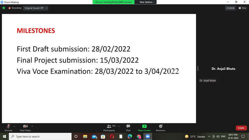 workshop on semester iv research projects 22