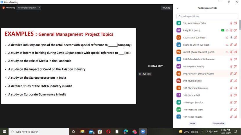 workshop on semester iv research projects 6