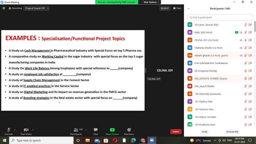 workshop on semester iv research projects 7