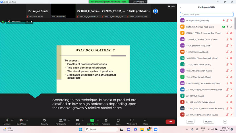 SIP workshop on company analysis frameworks BCG ansoff analysis 3