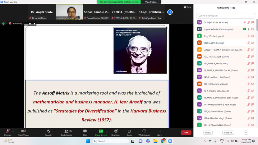 SIP workshop on company analysis frameworks BCG ansoff analysis 4