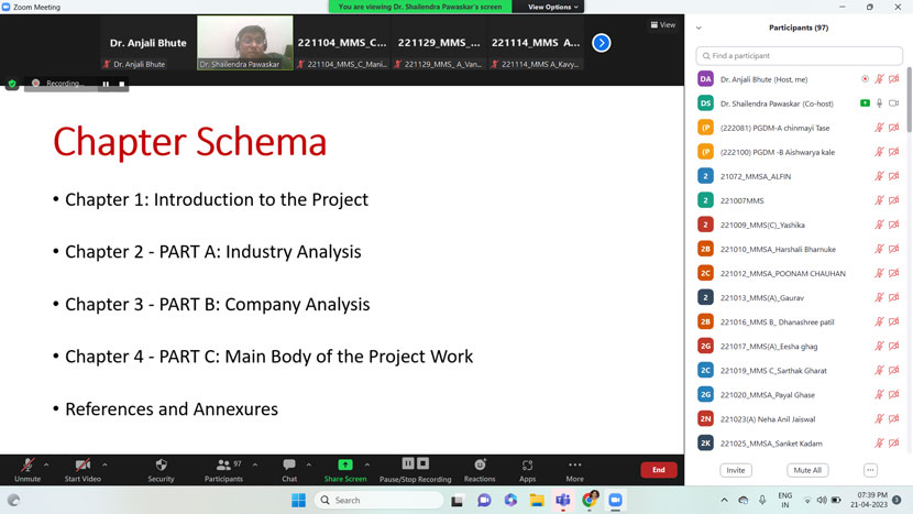 SIP workshop on research report content parts and chapters 1