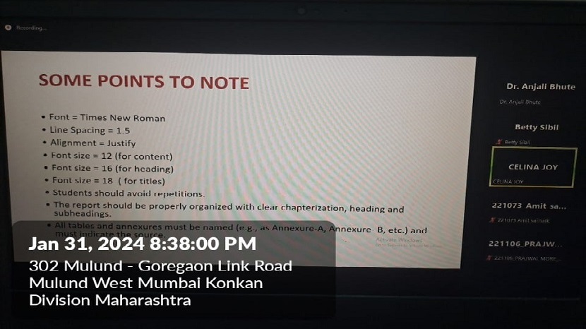 Workshop on Semester IV Research Projects 2024 3